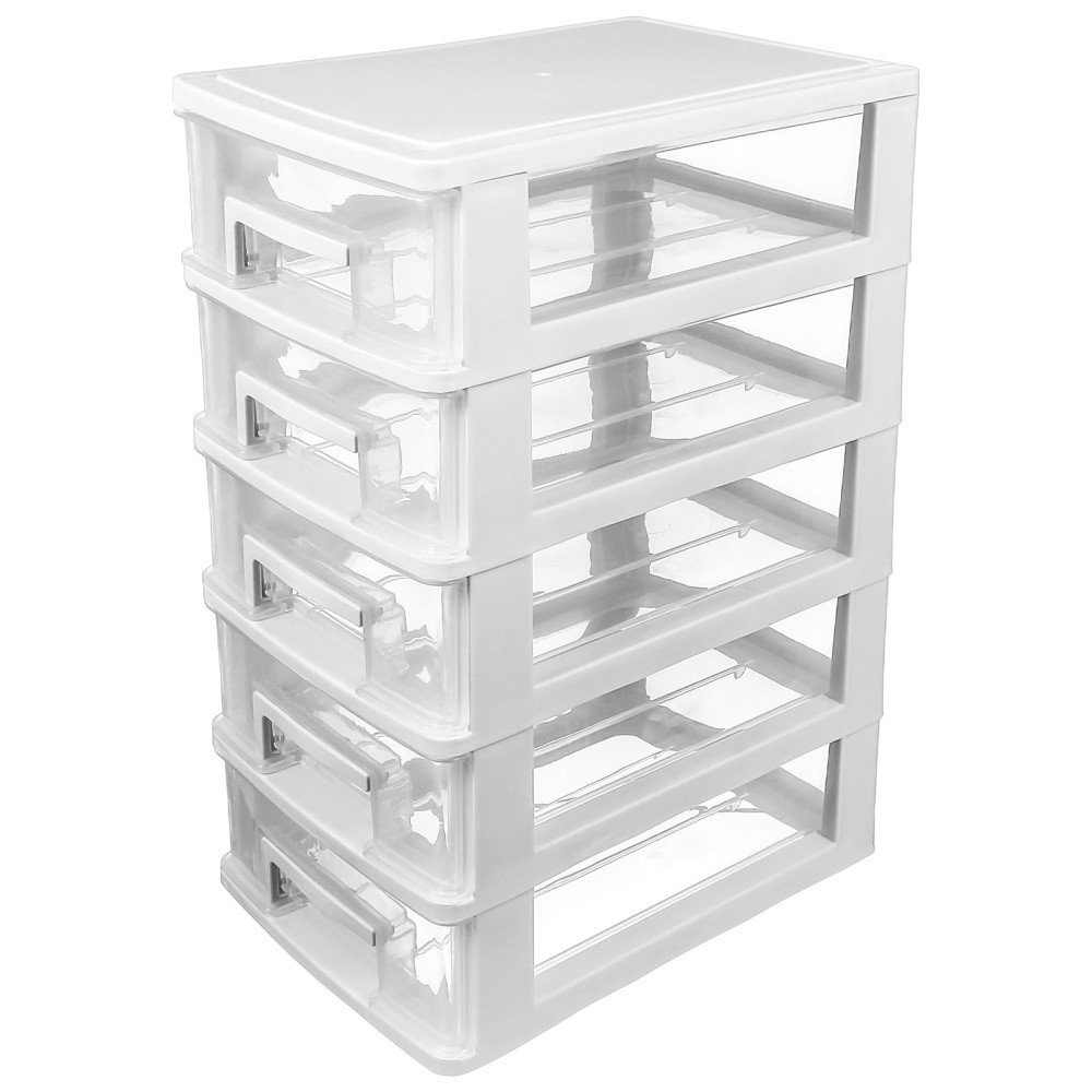 Small Wooden Storage Cabinet with Drawers for Office or Home Organization
