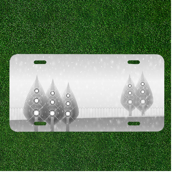 Custom Personalized Car License Plate - Grey Abstract Landscape Design  