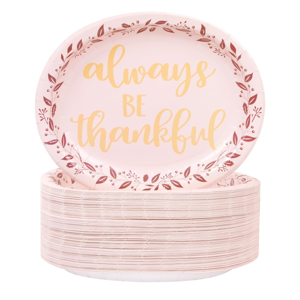 100-Pack 10x12 Heavy Duty Thanksgiving Paper Plates for Holiday Feasts