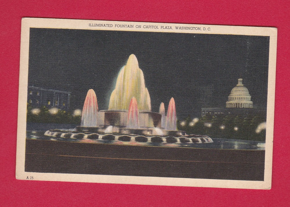 Washington, D.c. - Illuminated Fountain On Capitol Plaza Postcard  1325
