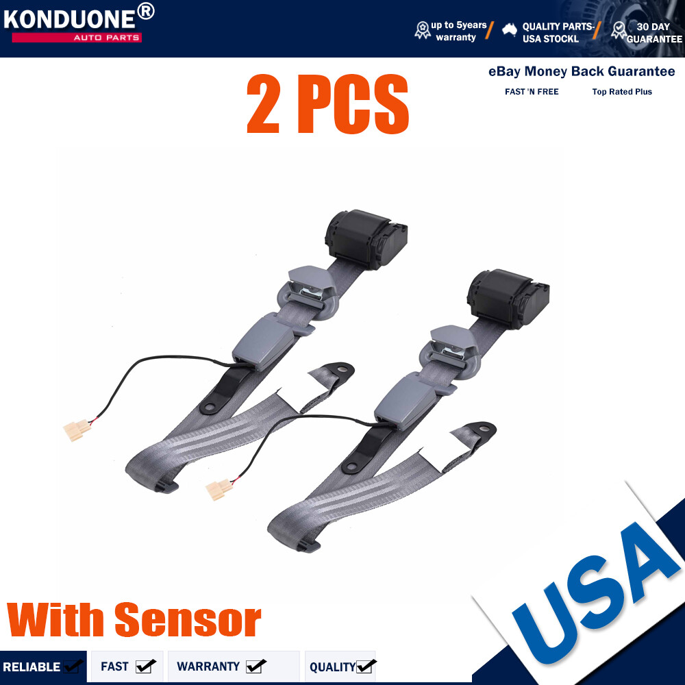 2Pack Gray With Sensor 3 Point Fix Harness Replace Belt Seat Belt  Strap For Fxd