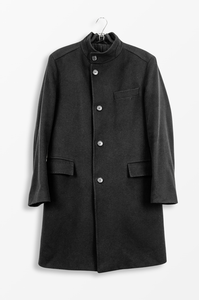 BOSS Cashmere Wool Stand Collar Coat – Size 50 (Made in Poland)