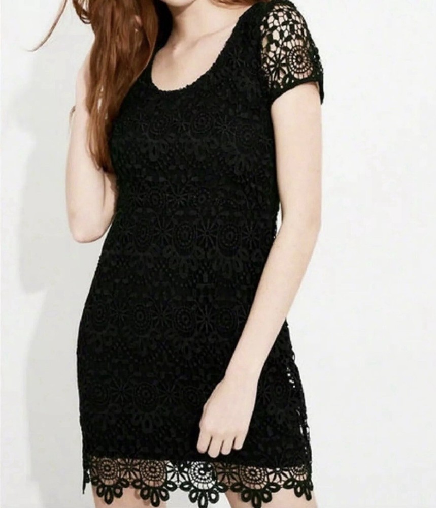 Hollister Crochet Lace Mini Dress Women’s Size Medium Classic Black LBD