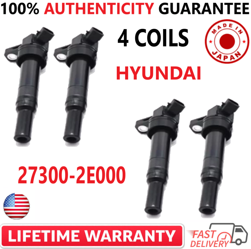x4 OEM HYUNDAI Ignition Coils For 2012-2020 Hyundai, Kia 1.8L 2.0L, 27300-2E000