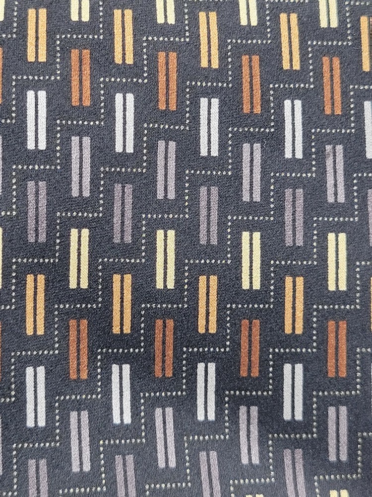 KILBURNE & FINCH Silk Tie Contemporary Geometric Black Brown Gold | M017