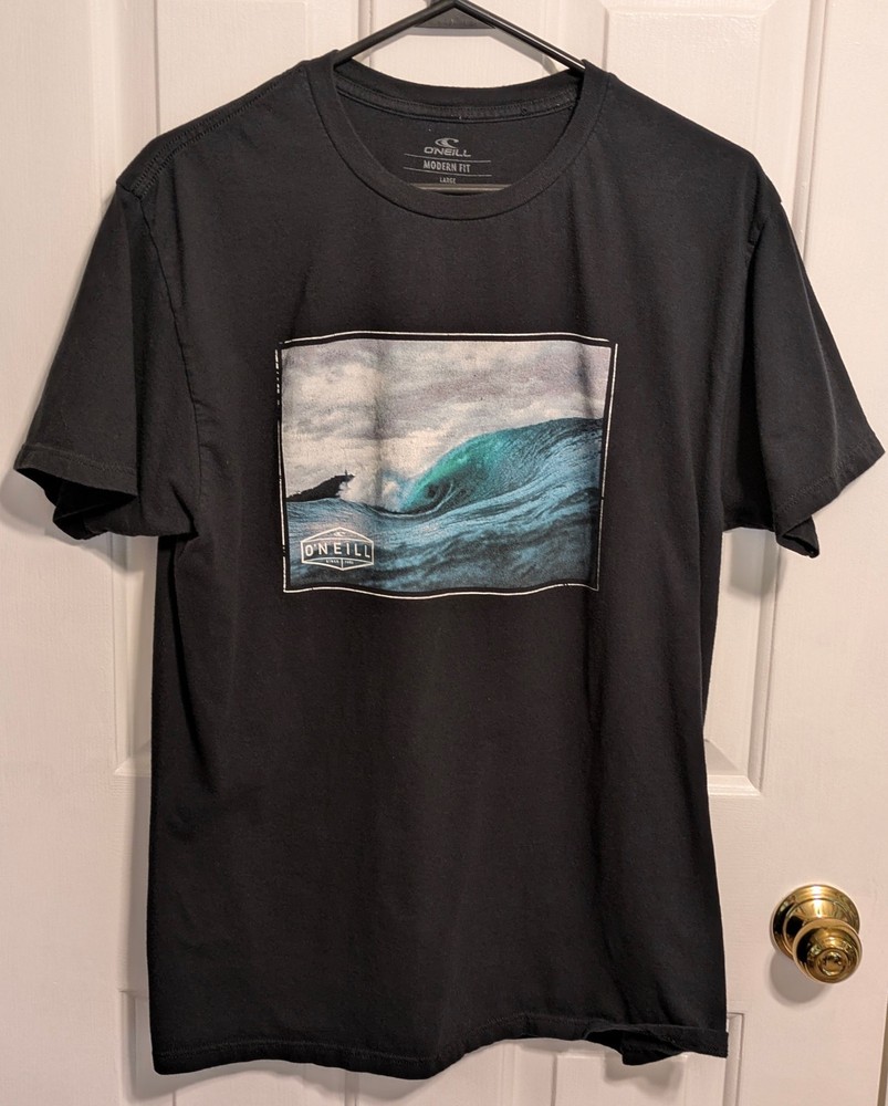 O'Neill Surf Wave Print Men's Black T-Shirt Large
