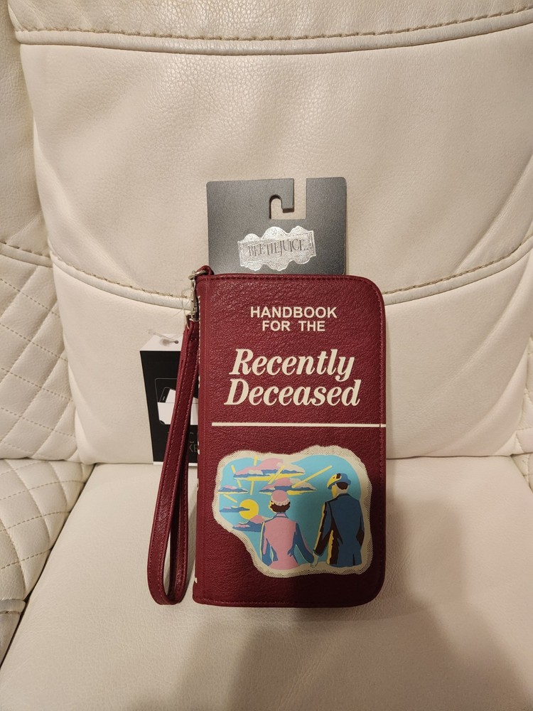 Bioworld Beetlejuice Handbook For The Recently Deceased Tech Wristlet Wallet