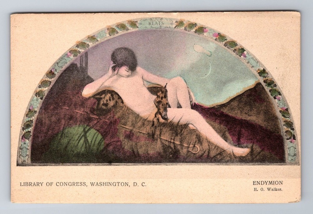 Washington DC- Endymion, Library Of Congress, Antique, Vintage Souvenir Postcard