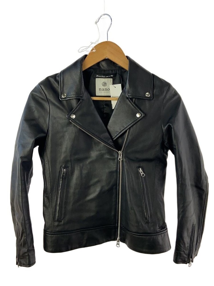 Nano Universe Leather Jacket Blouson/36/Sheep Leather/Blk 20701