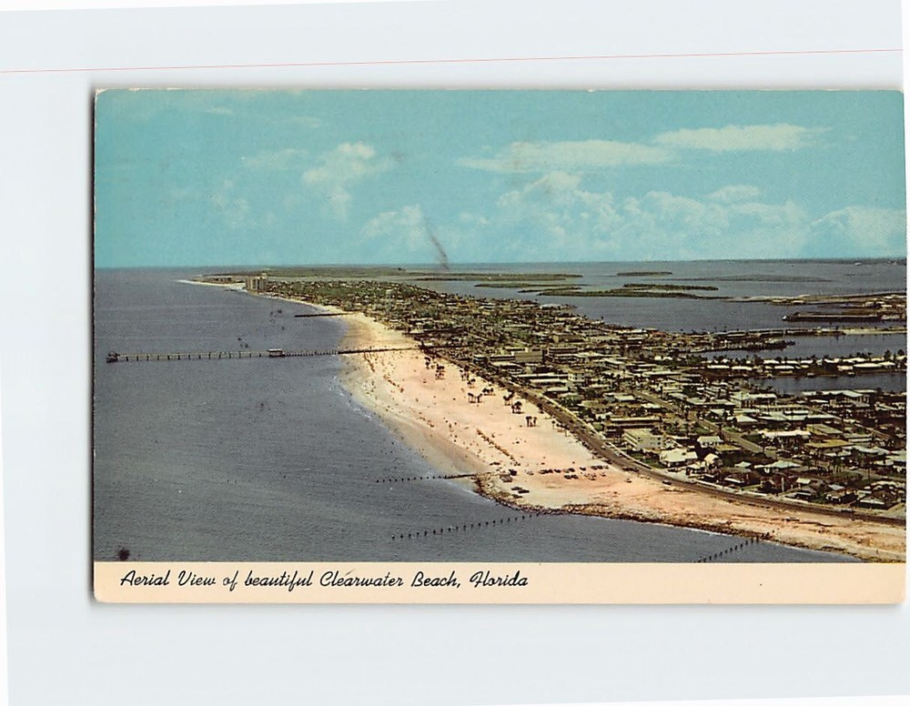 Postcard Aerial View of beautiful Clearwater Beach Clearwater Florida USA