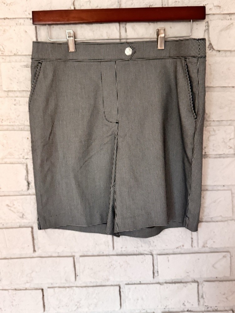 Rafaella Bermuda Shorts Women’s Size 12 Black White Checked Stretch Pockets