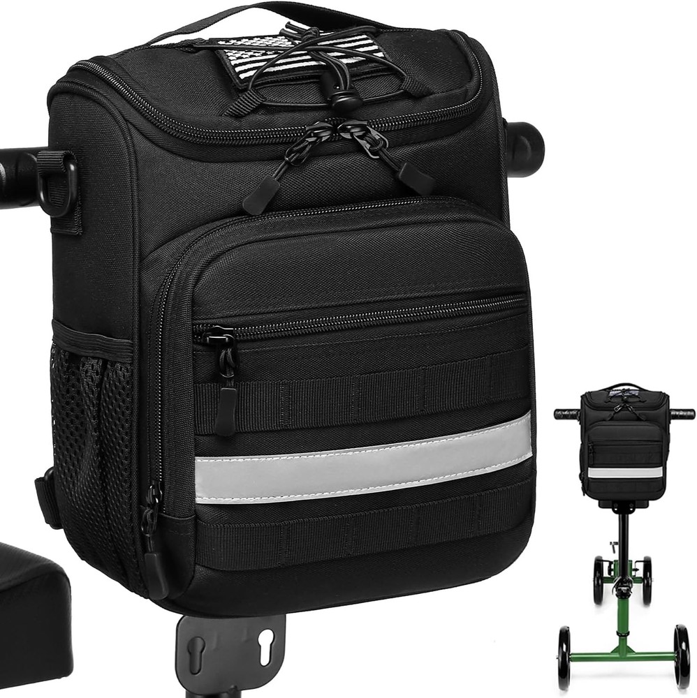 Knee Walker Handlebar Bag - Tactical Knee Walker Accessories Bag with Insulated