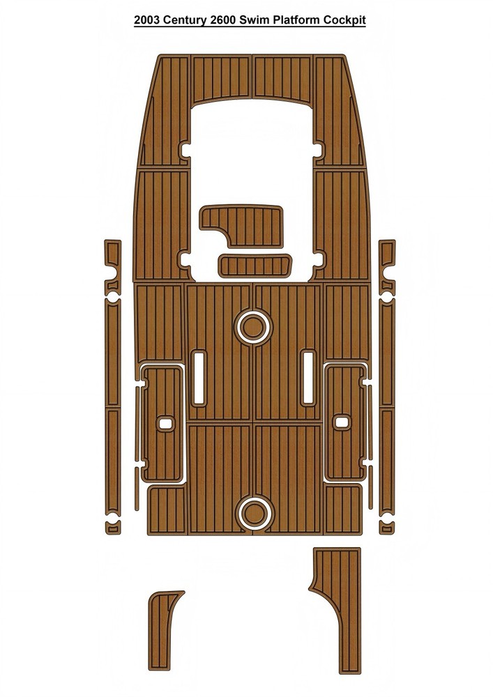 2003 Century 2600 Swim Platform Cockpit Pad Boat EVA Foam Faux Teak Deck Floor