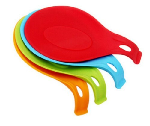Four Silicone Spoon Rest Holders Food Grade Silicone Heat Resistant Spoon Rest