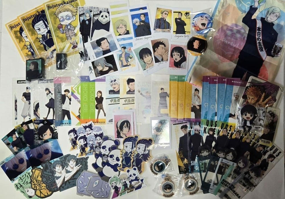 Jujutsu Kaisen Over 80pcs Collectible Goods Lot Itadori Gojo Panda Choso & More