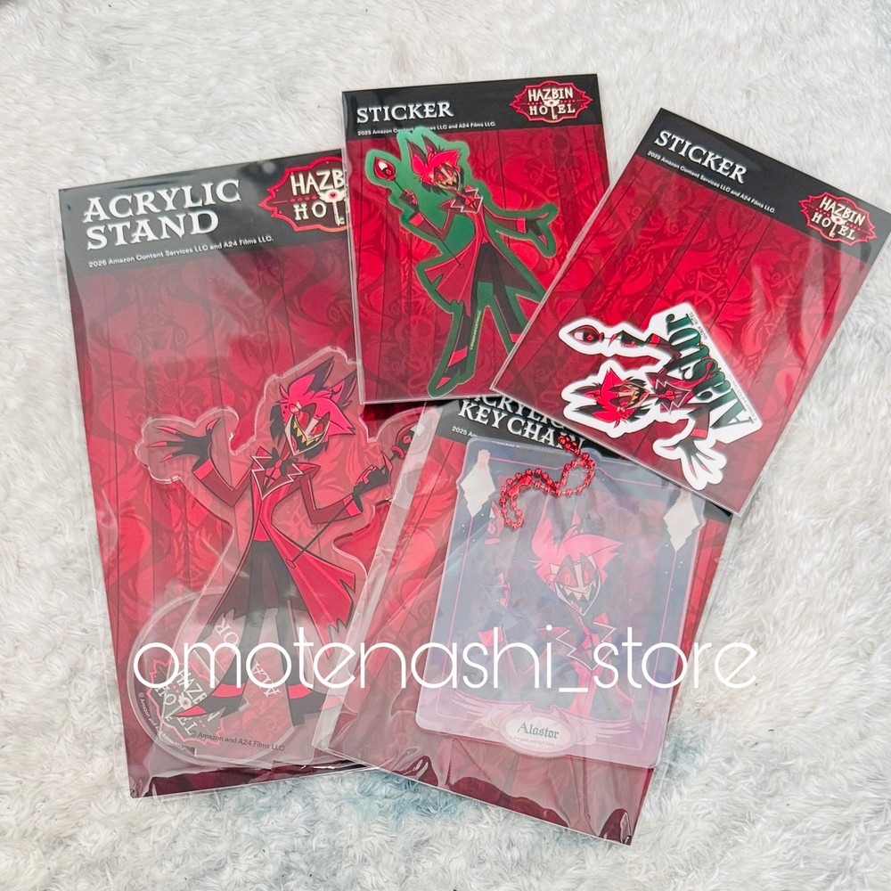 Hazbin Hotel Alastor Acrylic Stand Figure Keychain Sticker Set of 4 POP UP Store