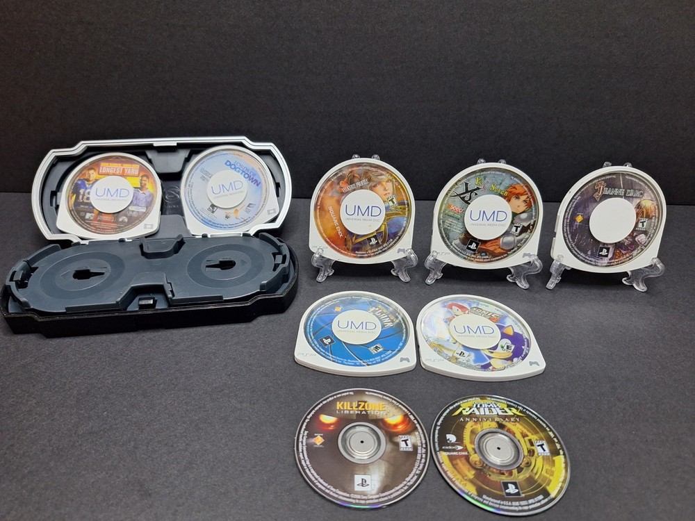 PSP PlayStation Portable Lot Of 7 Games & 2 Movies Untested