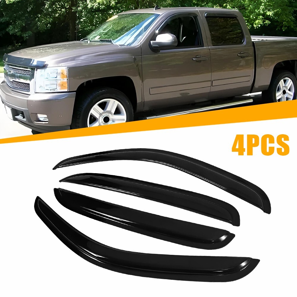 07-2013 Chevy Silverado GMC Sierra Crew Cab 4-Piece Sun Rain Visor Set