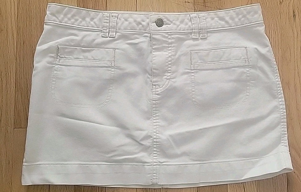 Old Navy Womens Corduroy Mini Skirt with Four Pockets White Size 10