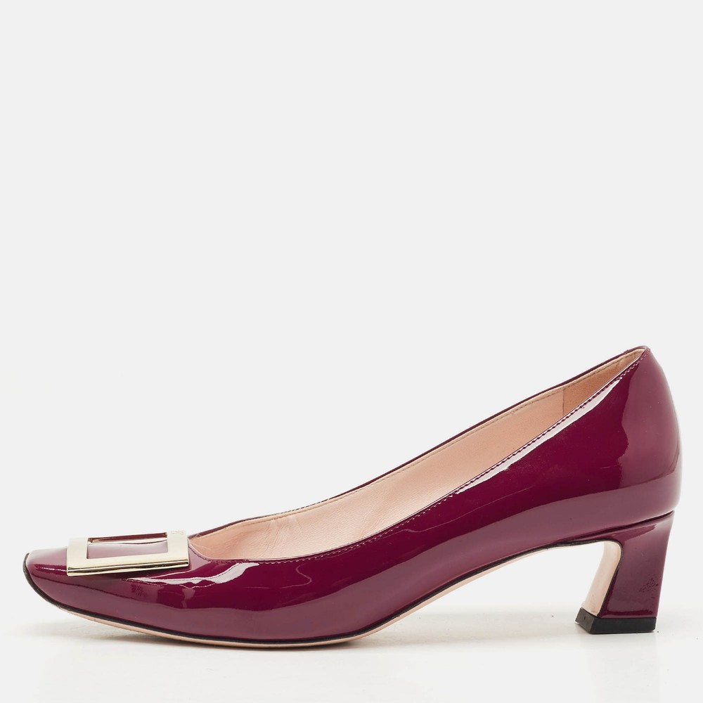 Roger Vivier Burgundy Patent Leather Trompette Pumps EU 37