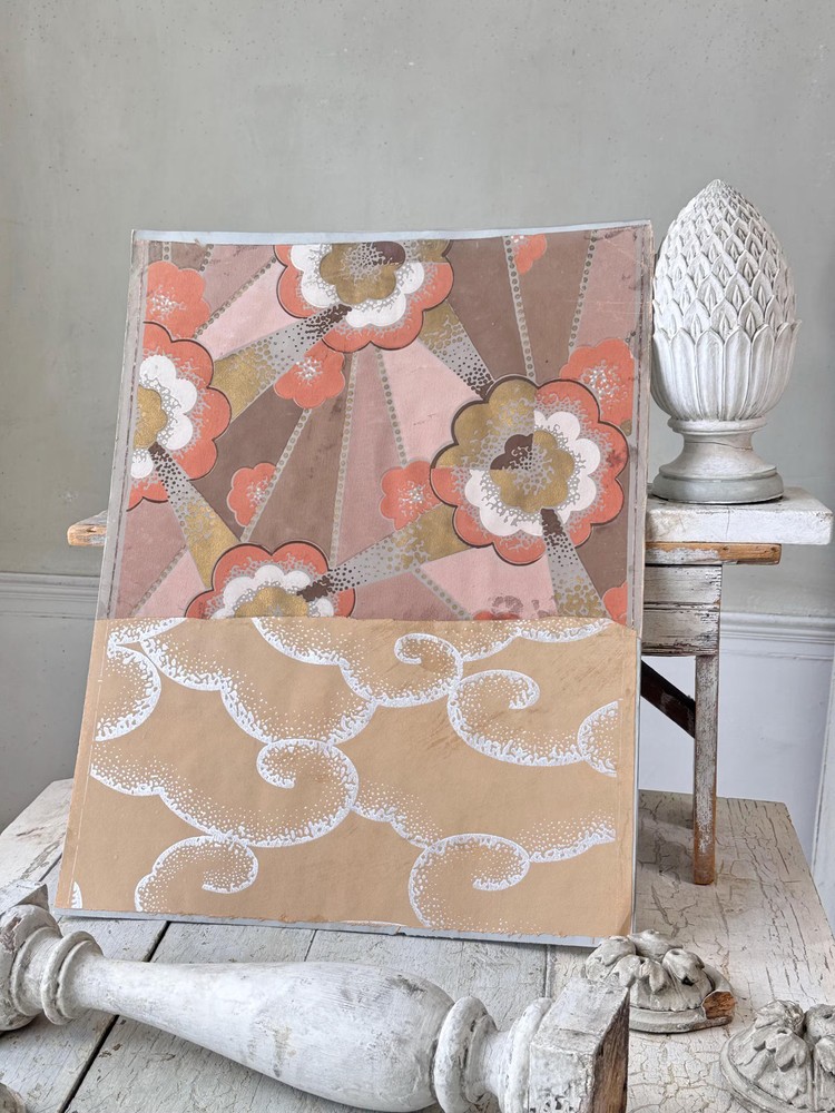 25x20 Art Deco Wallpaper French Hand Block Antique Wall Art design frameable Ch