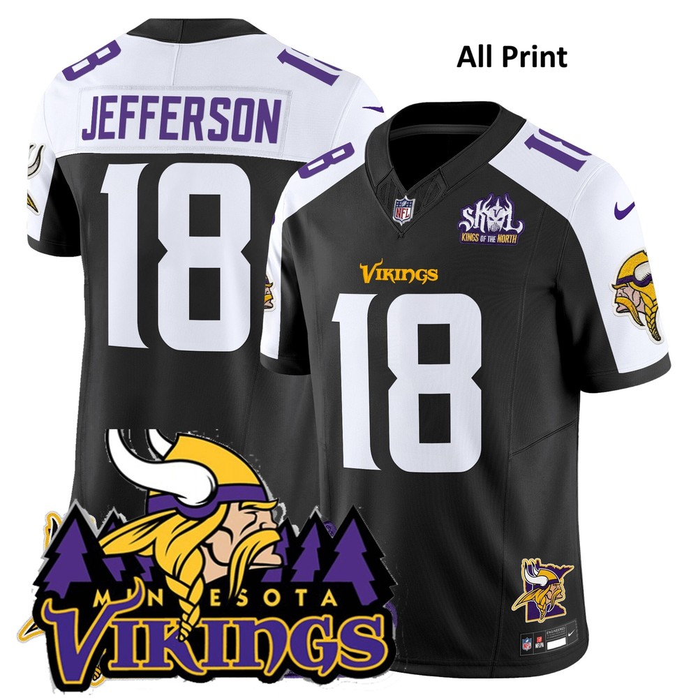 Minnesota Vikings Justin Jefferson #18 Jersey V3 All-Print Style