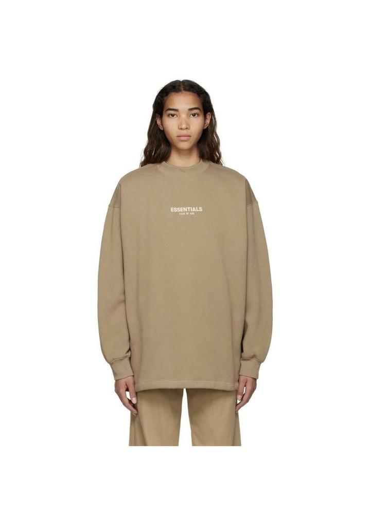 Essentials Fear of God Men Beige Ribbed Crewneck Sweater M