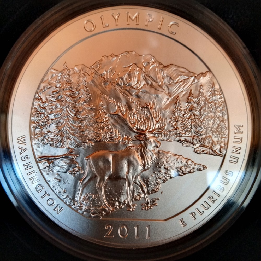 2011 P - Olympic National Park - ATB - 5 oz. Silver Coin - Mint Box & COA - .999