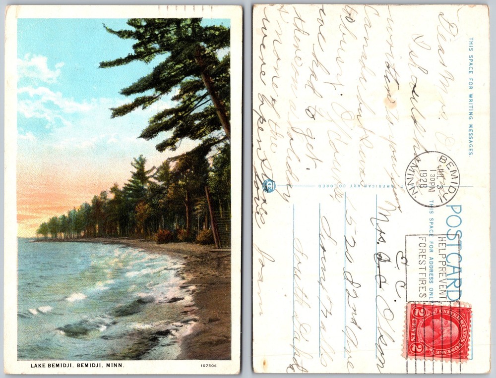 Lake Bemidji Bemidji Minn Postcard