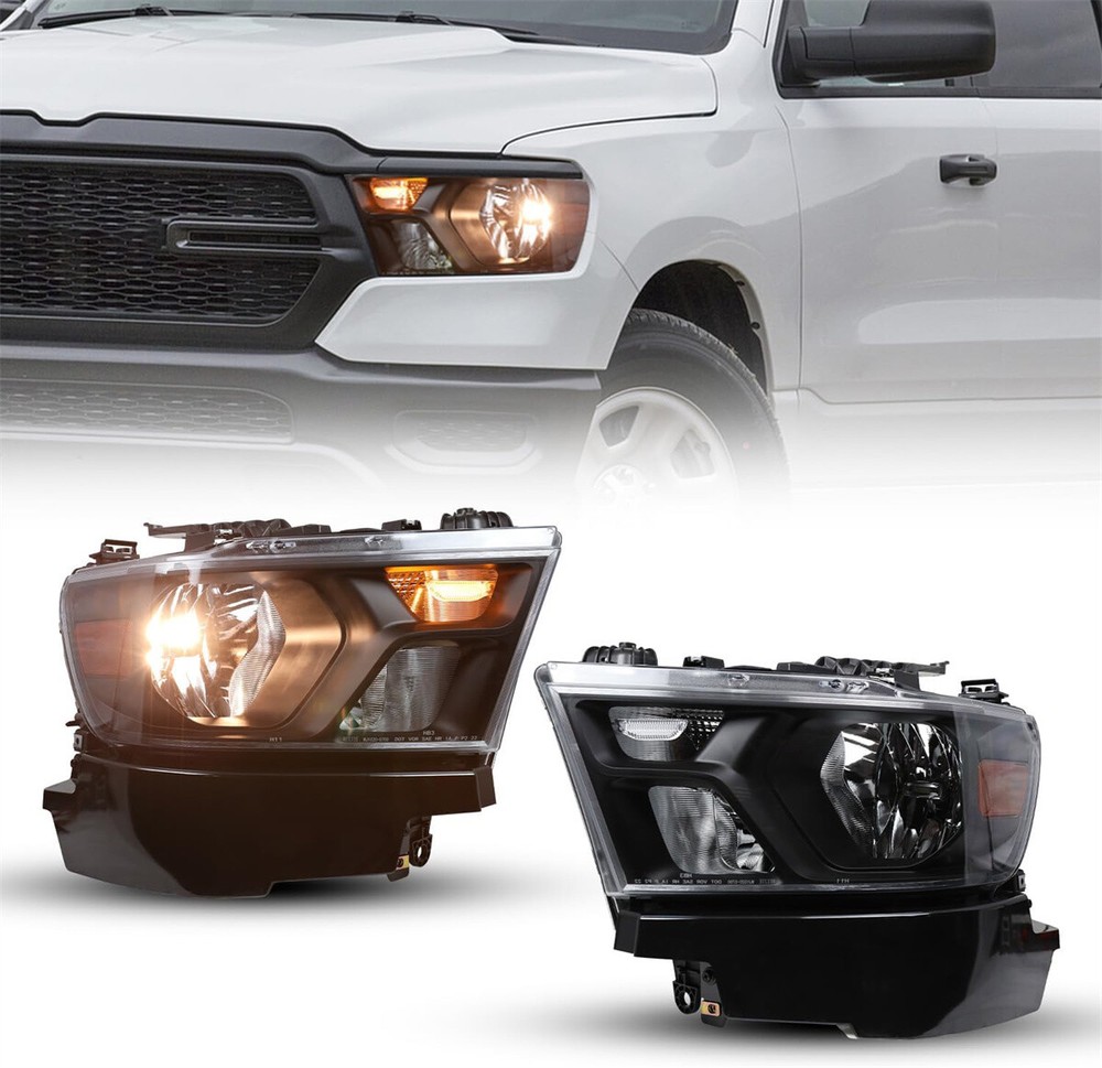 Headlights Pair For 2019 2020 2021 2022 2023 2024 Dodge RAM 1500 Headlamps