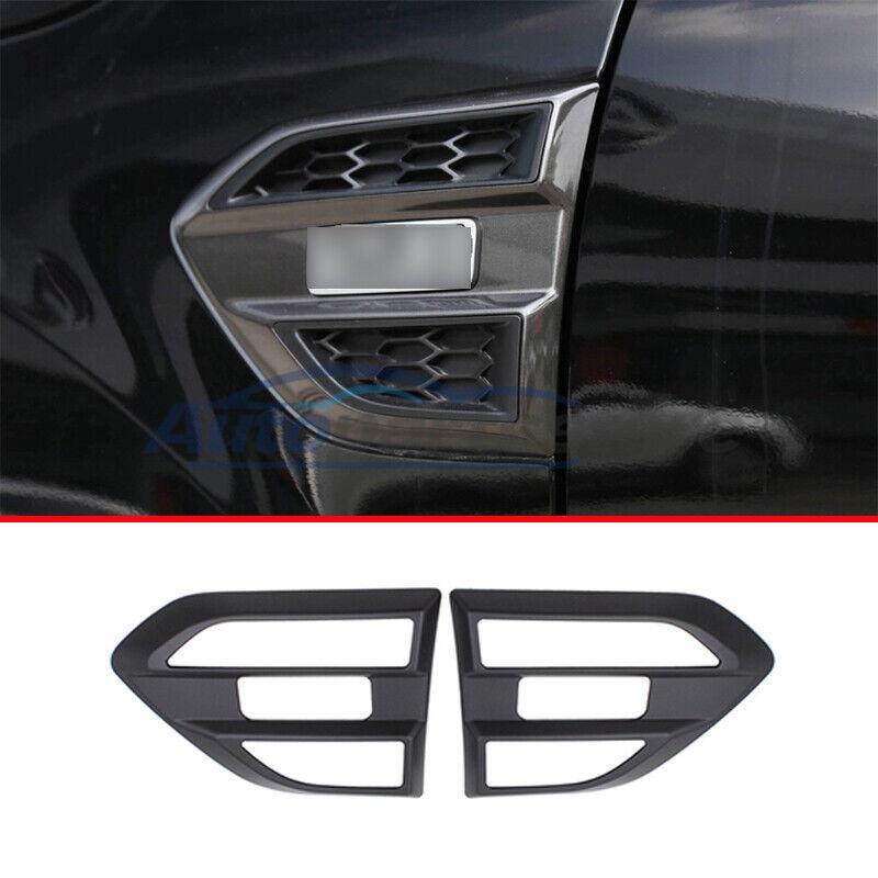 Black Air Flow Vent Side Fender Frame Cover Trim 2pcs For Ford Ranger 2015-2022