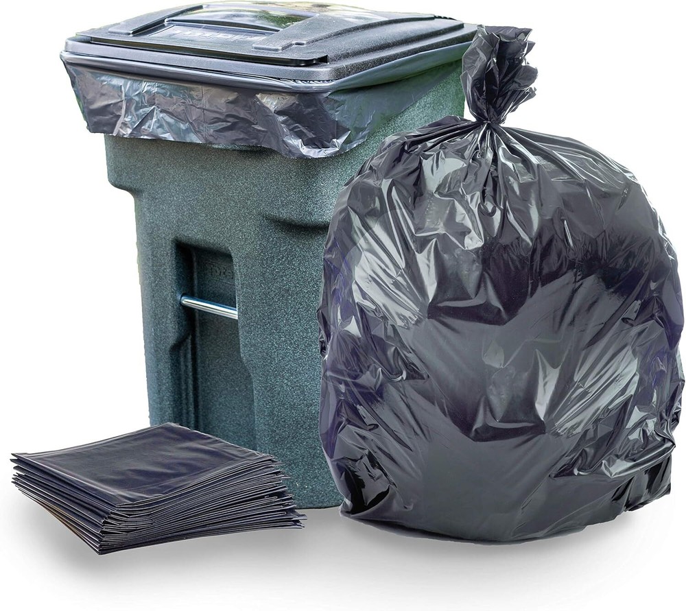 Plasticplace 95-96 Gallon Garbage Can Liners │ 1.5 Mil │ Black Heavy Duty