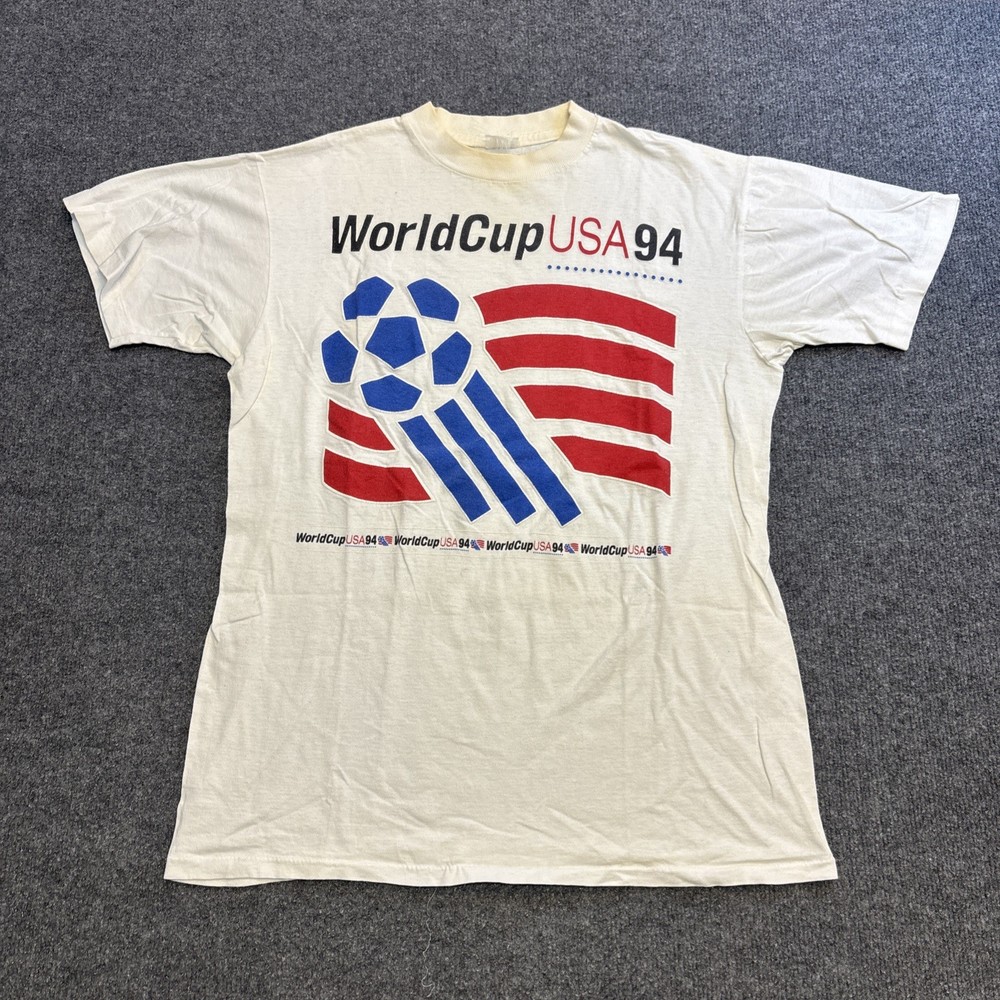 Vintage FIFA World Cup USA 94 Men’s L Gray Graphic Tee Short Sleeve