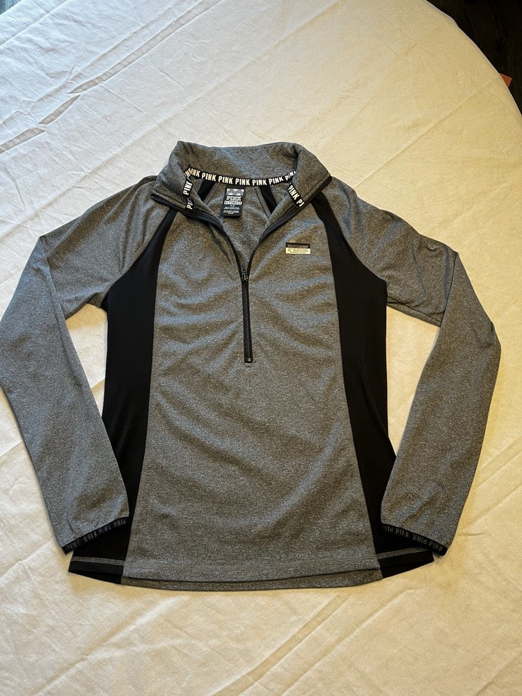 Victoria’s Secret Pink Ultimate 1/4 Zip Gray Athletic Pullover Size Medium