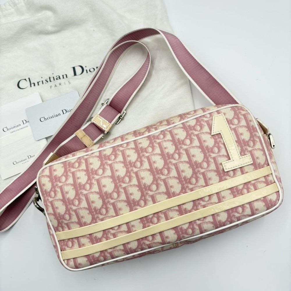 Vintage Christian Dior Trotter Monogram Canvas Shoulder Bag