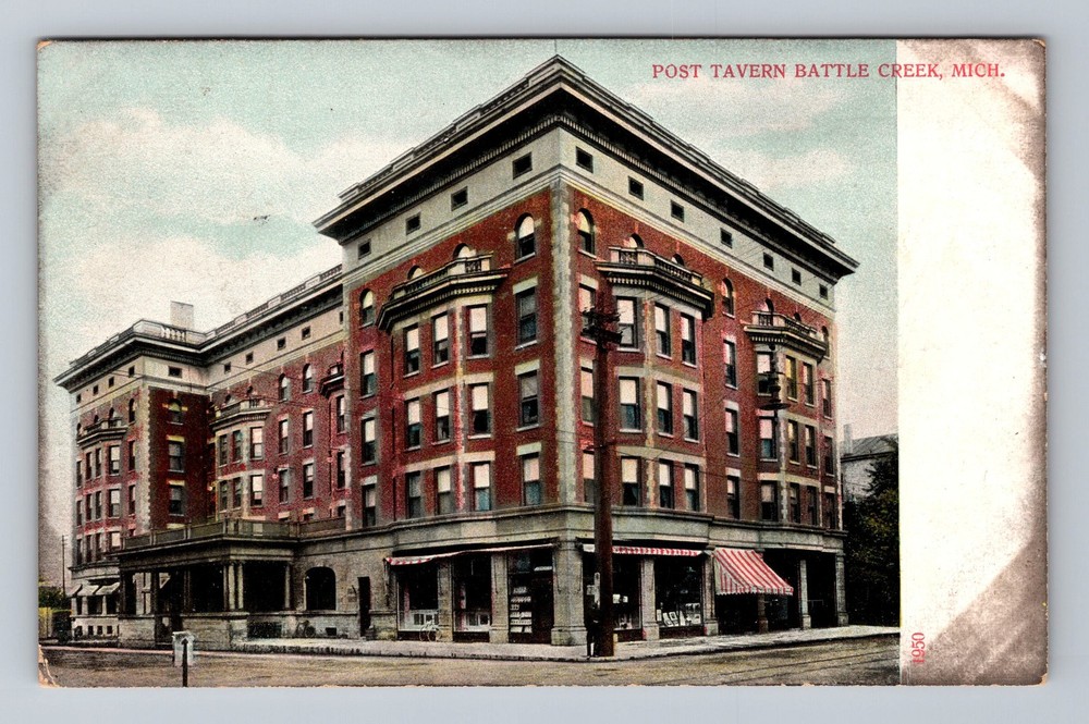 Battle Creek MI-Michigan Post Tavern Vintage Postcard