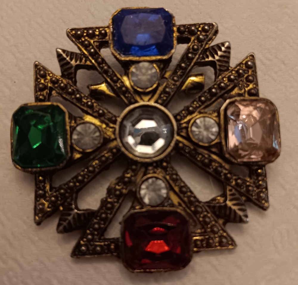 Vintage Maltese Cross Brooch