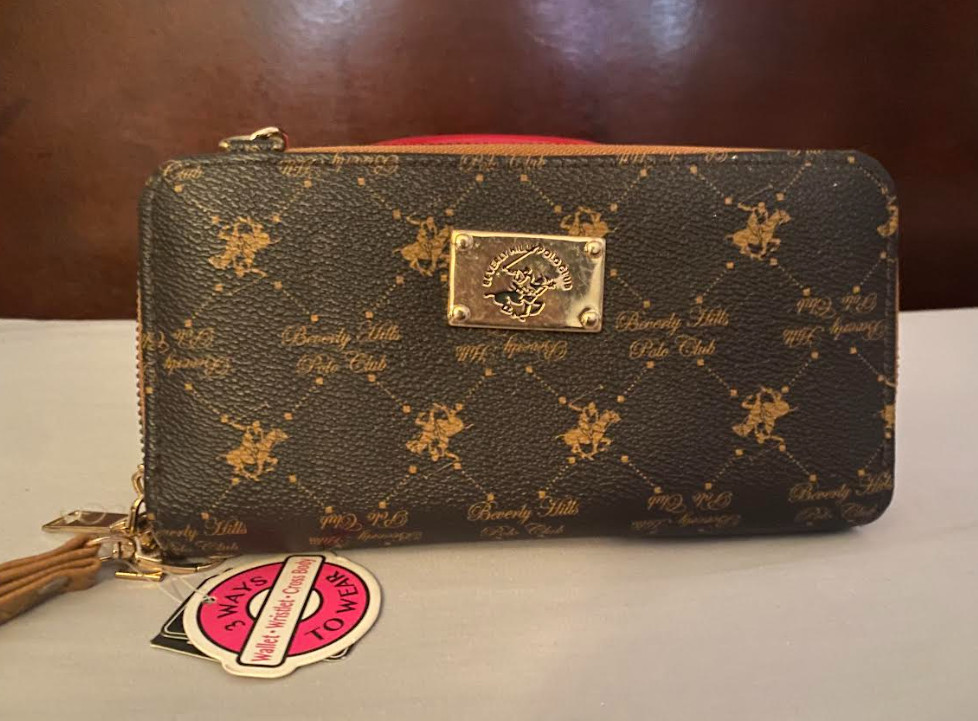 Beverly Hills Polo Club Women's Brown Wallet w/ Gold Details