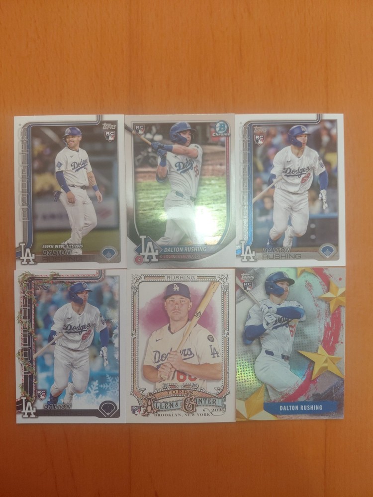 2025 Topps Dalton Rushing (RC) Rookie Baseball Cards Lot Of 6 DIFFERENT