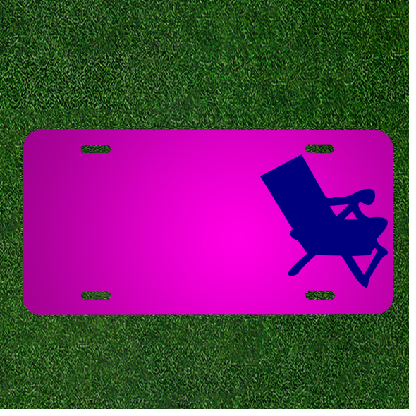 Custom Personalized Car License Plate with Names on Canvas Lawn Chair  