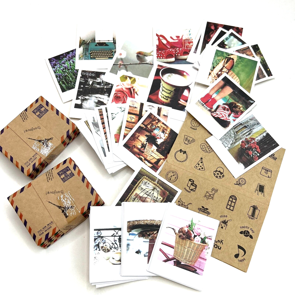 Mini Notecard Envelope Stickers Set Dreamy Still Life Photo Images