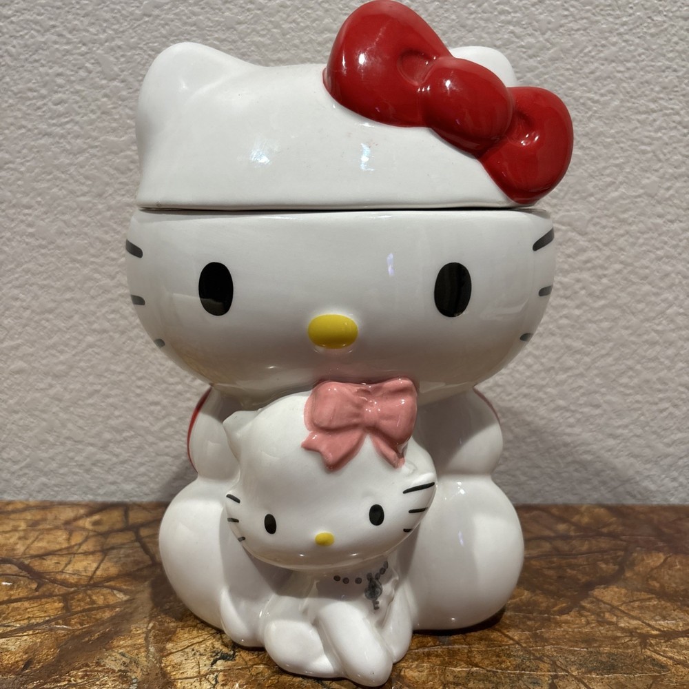 Hello Kitty & Charmmy Kitty Ceramic Cookie Jar New
