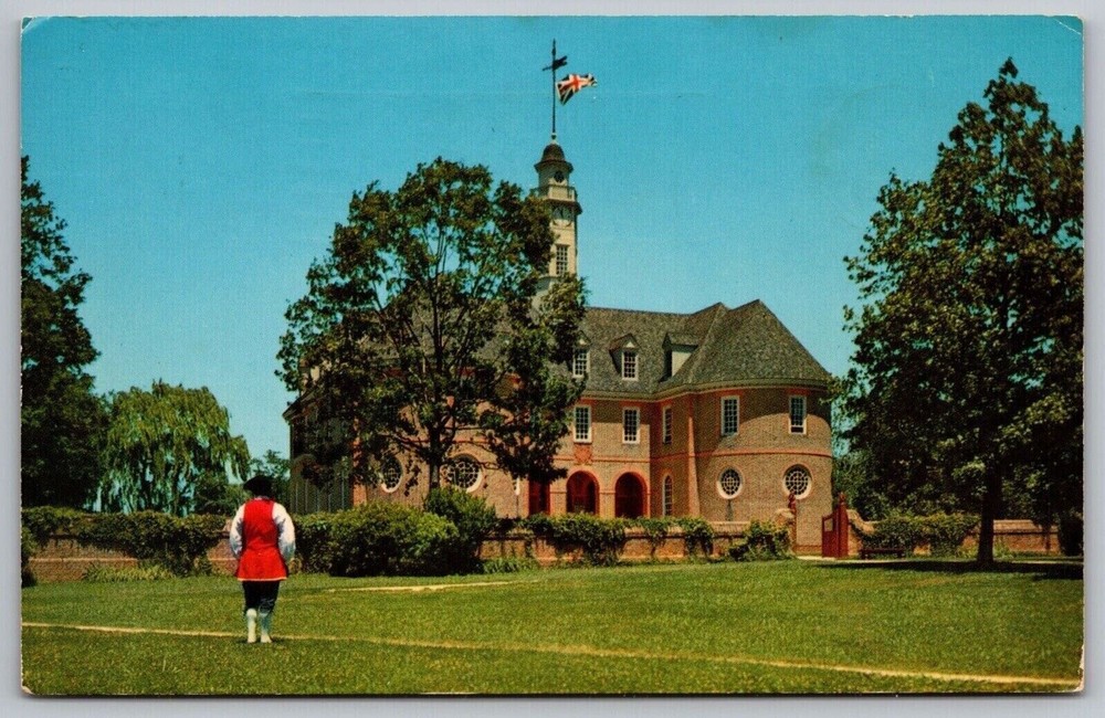 Williamsburg Virginia Colonial Capitol Historic Landmark Chrome Cancel Postcard