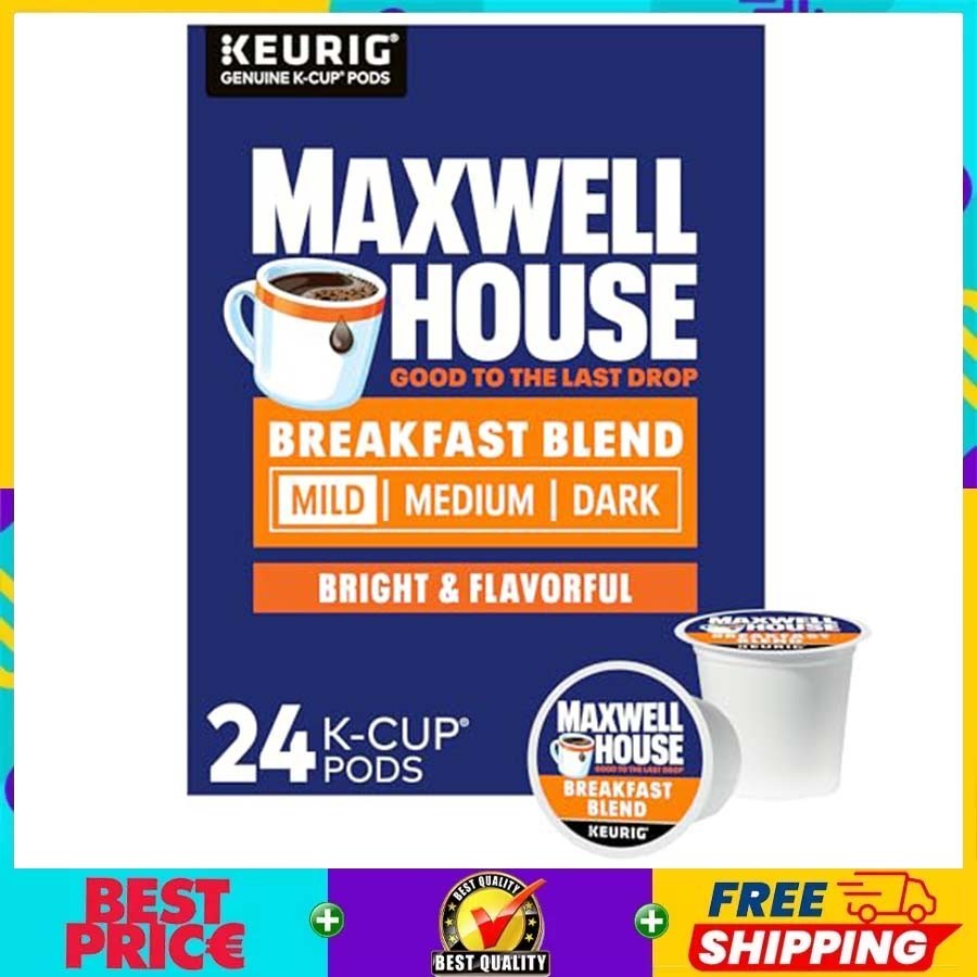 Maxwell House Breakfast Blend Light Roast K-Cup Coffee Pods 24 Count Box