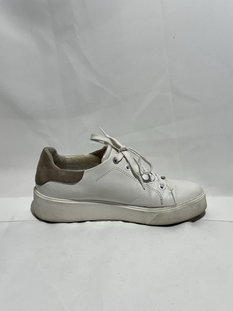 Alizernatur Women’s Size 7M White Leather Lace-Up Sneakers Casual Comfort Shoe