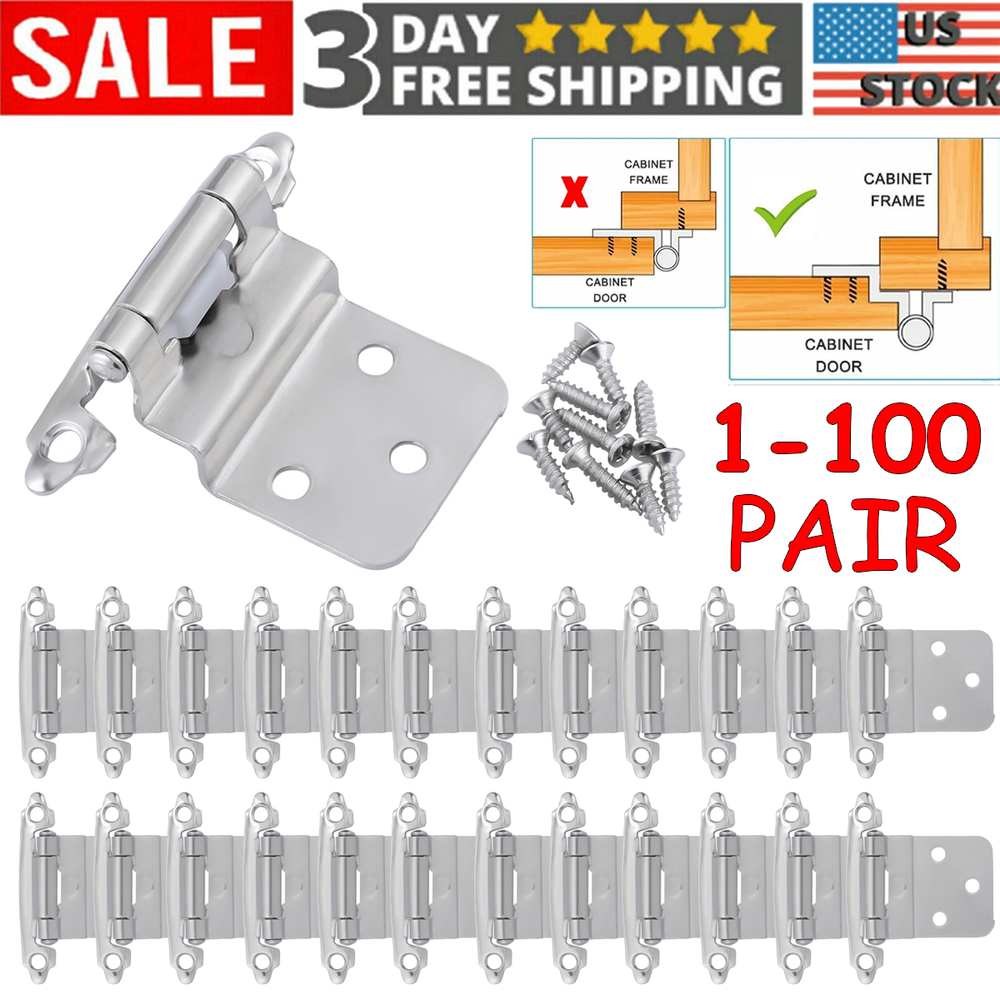 Self-closing overlay face mount kitchen cabinet hinges for cupboard doors