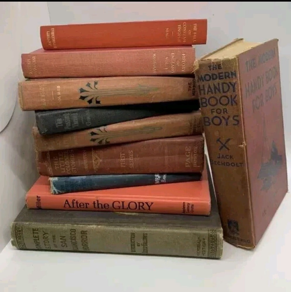 Boxes of 6 Vintage Old  Hardcover Books - Mixed Color FREE SHIPPING