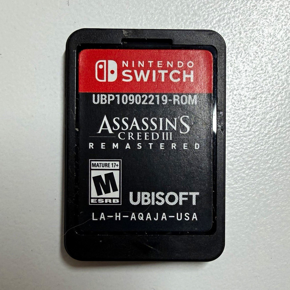 Ubisoft Assassin's Creed III Remastered Nintendo Switch Game - No Case