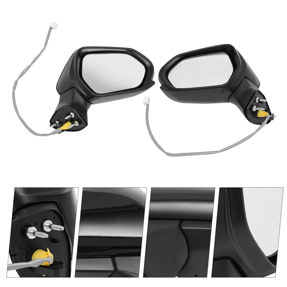 For Toyota Camry 2018-2021 Door Mirror Driver and Passenger Side Pair Set Black