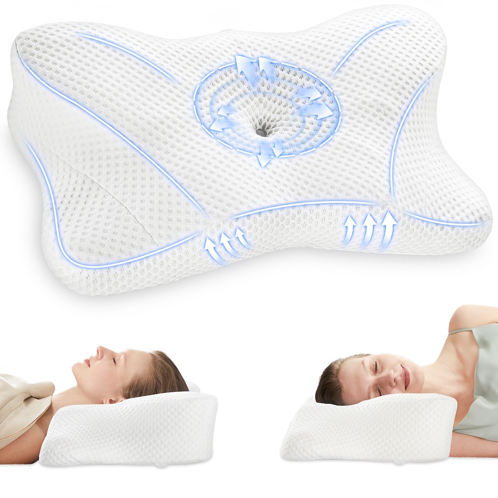 Ergonomic Memory Foam Neck Pillow for Cervical Pain Relief